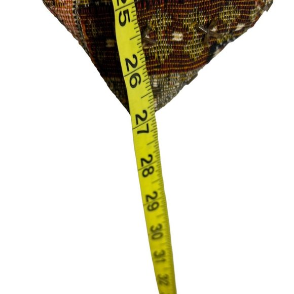 Vintage 90s Brown Tone Beaded Woven Geometric Button Up Vest Large - Picture 4 of 5